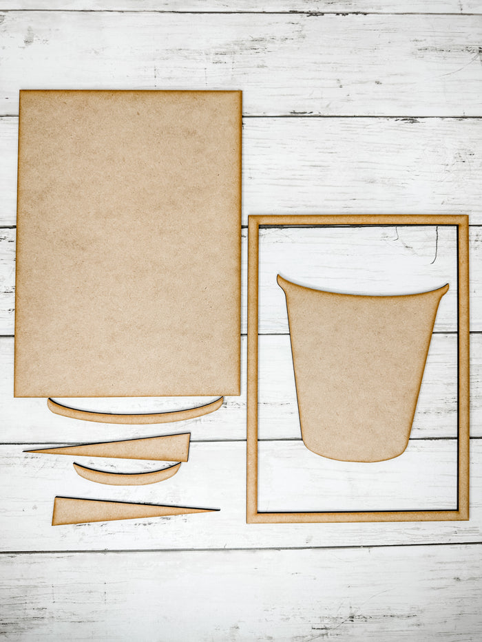 3D Flower Pot bucket Sign DIY Kit (single)