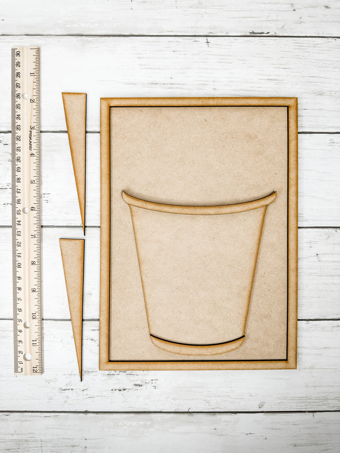 3D Flower Pot bucket Sign DIY Kit (single)