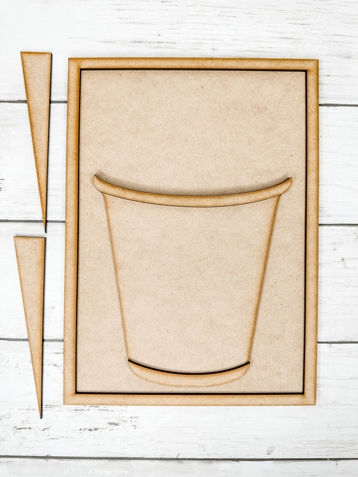 3D Flower Pot bucket Sign DIY Kit (single)