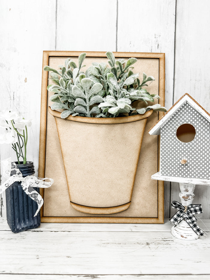 3D Flower Pot bucket Sign DIY Kit (single)