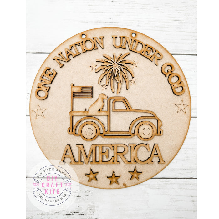 9 in round One Nation Under God Sign DIY Kit
