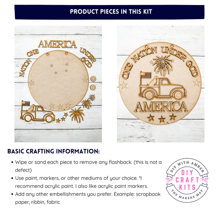 9 in round One Nation Under God Sign DIY Kit