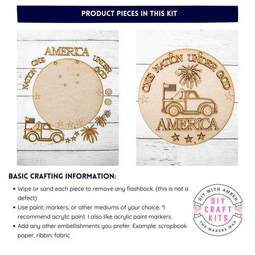 9 in round One Nation Under God Sign DIY Kit