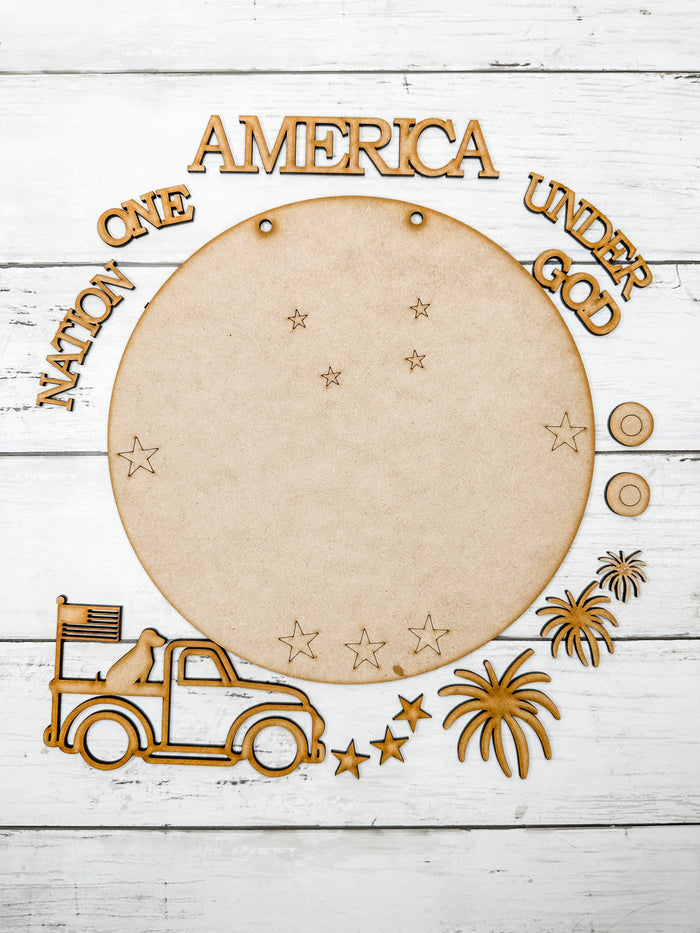 9 in round One Nation Under God Sign DIY Kit