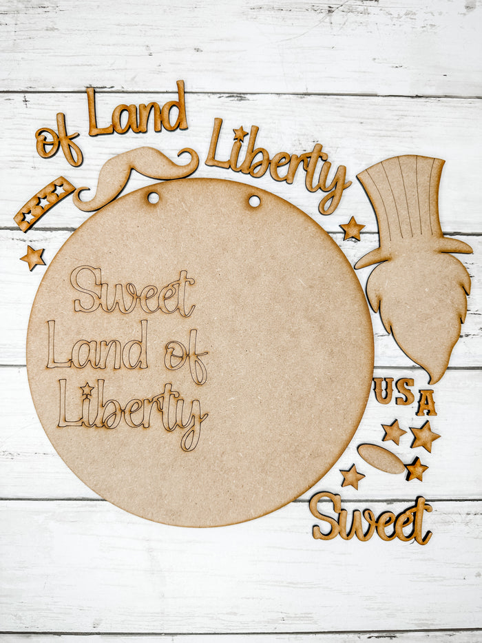 9 in round Sweet Land of Liberty Gnome DIY Kit