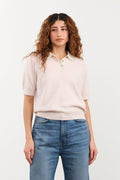 Demylee Apparel Womens Sweaters Amelia Stripe Cashmere Polo Top