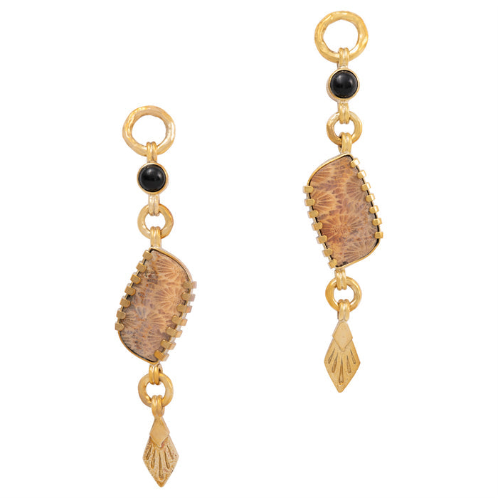 Black Obsidian & Fossilized Coral Grace