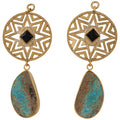 Black Obsidian & Turquoise Morning Star Emblem