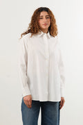 Nymane Apparel Womens Blouses Chris Shirt in White Stitch