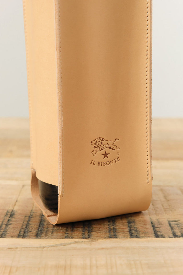 Il Bisonte Home Bar Accessories Cowhide Bottle Holder Naturale / 11.5" L X 3" W X 3" D