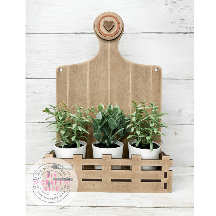Cutting Board Box Base for Interchangeable inserts DIY Craft Kit