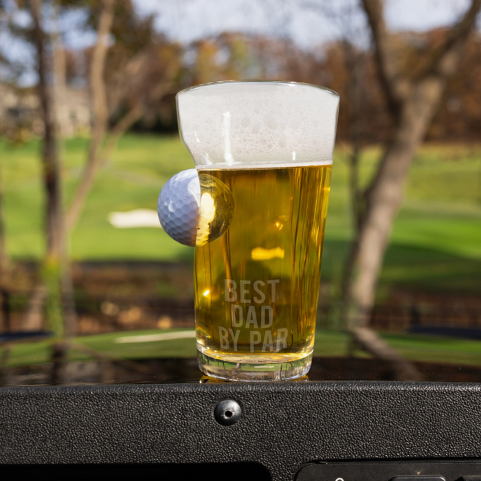 Dad By Par Golf Ball Glass