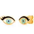 Enamel Eye With Lashes Studs