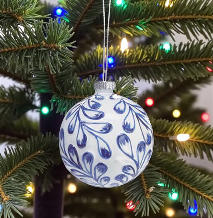 Glass Ornaments - Blue and White Boho - Premium Christmas Ornament from Burton and Burton - Just $6.95! Shop now at Pat's Monograms