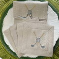Golf Linen Cocktail Napkin Set