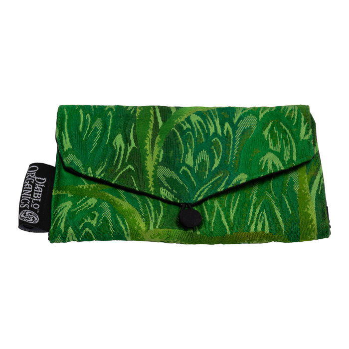 Green Swirl Recycled Kimono Jewelry Pouch