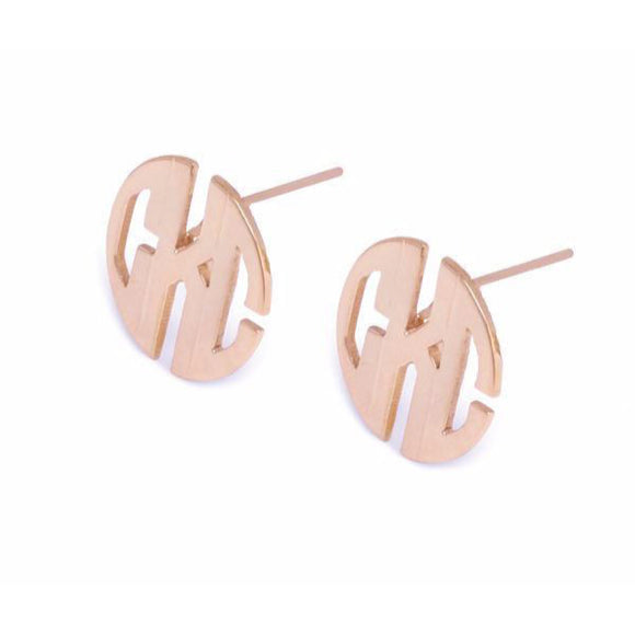 Moon and Lola - Hampton Metal Block Font Post Earrings