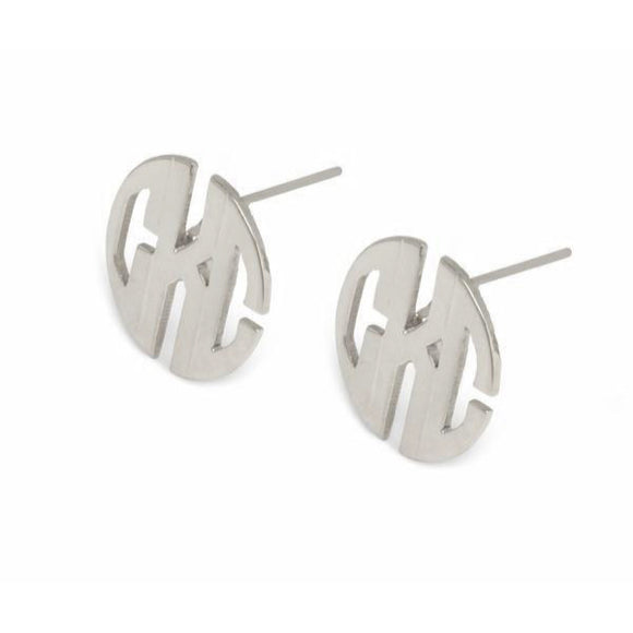 Moon and Lola - Hampton Metal Block Font Post Earrings