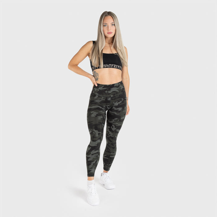 High Waisted Camo Leggings, Jungle - Grimfrost