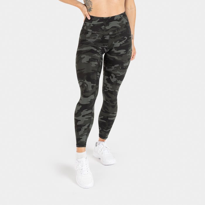 High Waisted Camo Leggings, Jungle - Grimfrost