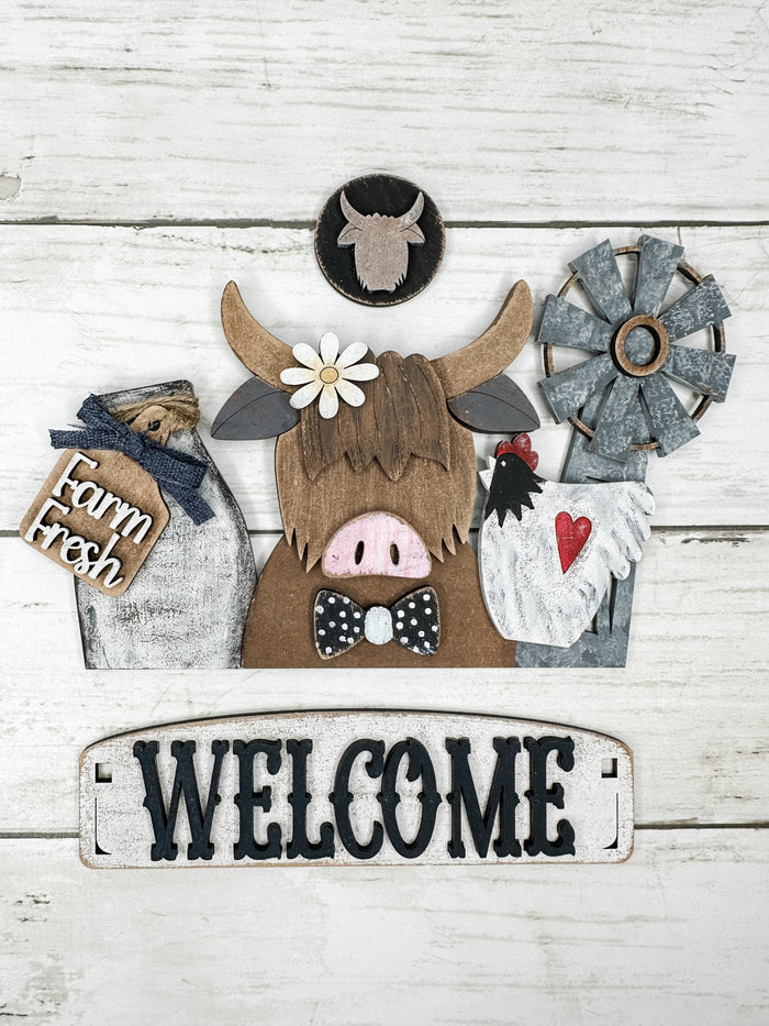 Highland Cow Insert for Interchangeable bases DIY Craft Kit