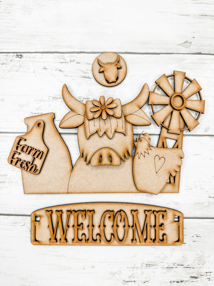Highland Cow Insert for Interchangeable bases DIY Craft Kit
