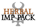 Text 'HERBAL IMP PACK' with a decorative element on a white background