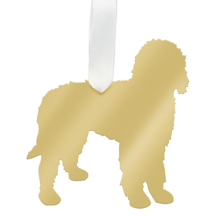I found this at #moonandlola! - Labradoodle Ornament Mirrored Gold