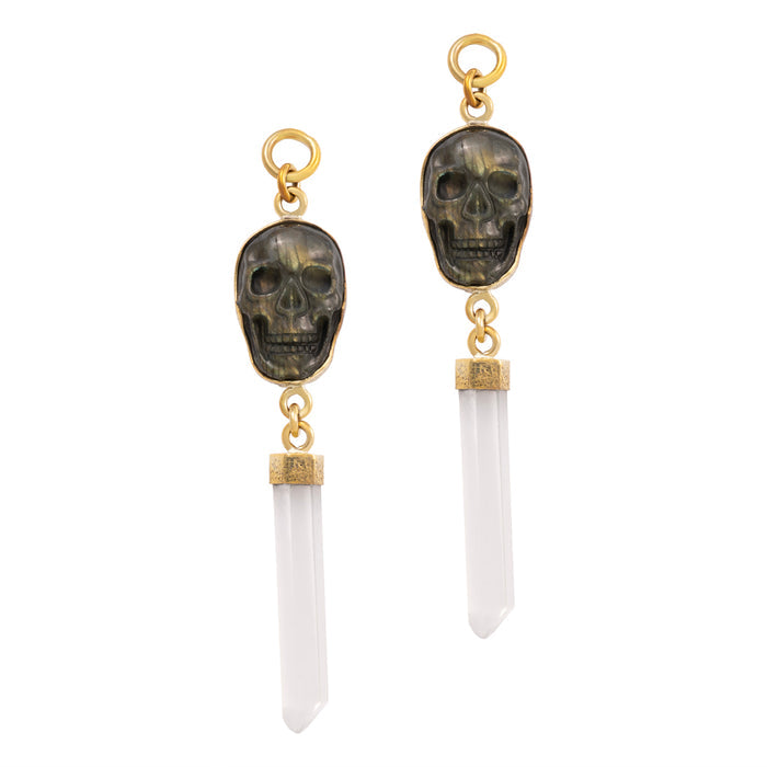 Labradorite & Crystal Skull Dangles