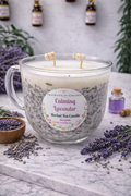 lavender herbal tea candle made with essential oil 90 hour burn time 3 wick (Copy) - Fragrance of Elegance