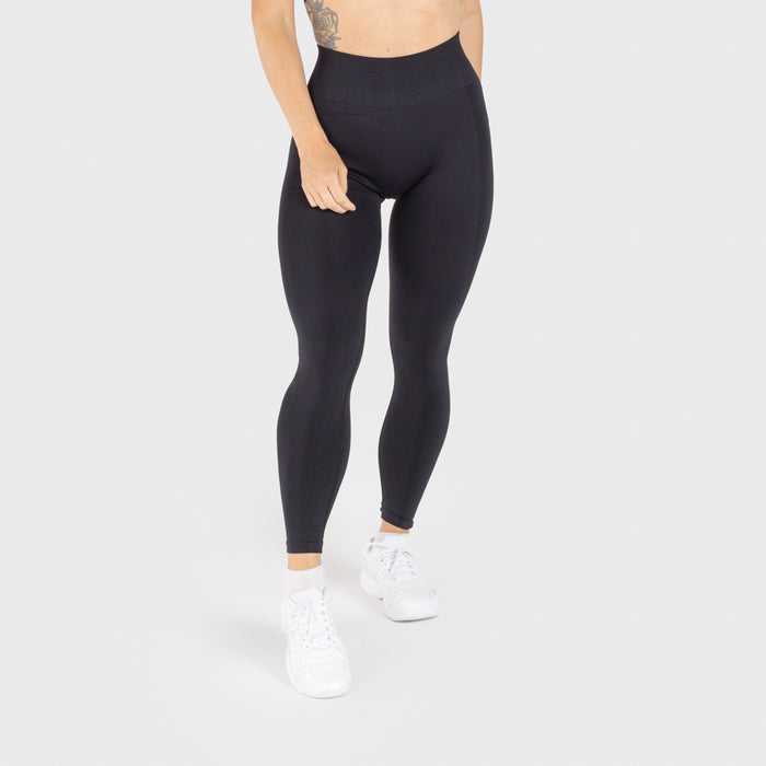 Mesh Stripe Scrunch Leggings, Black - Grimfrost