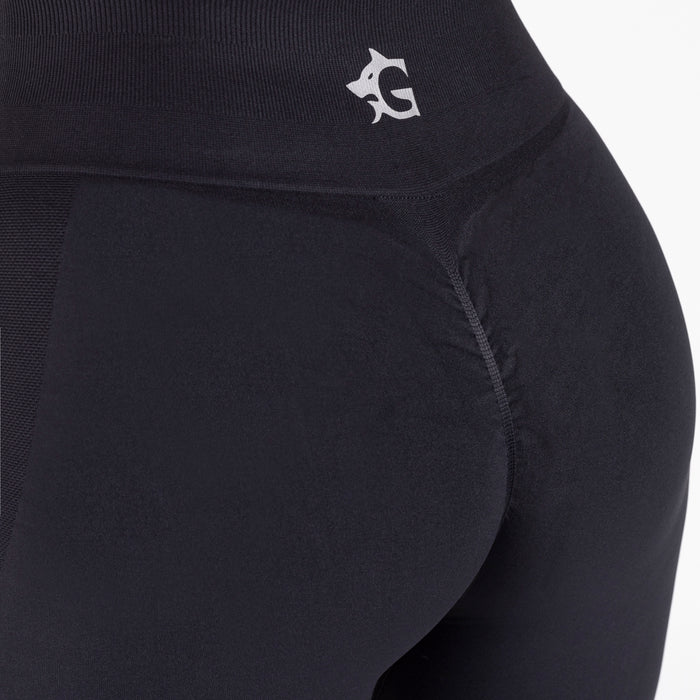 Mesh Stripe Scrunch Leggings, Black - Grimfrost