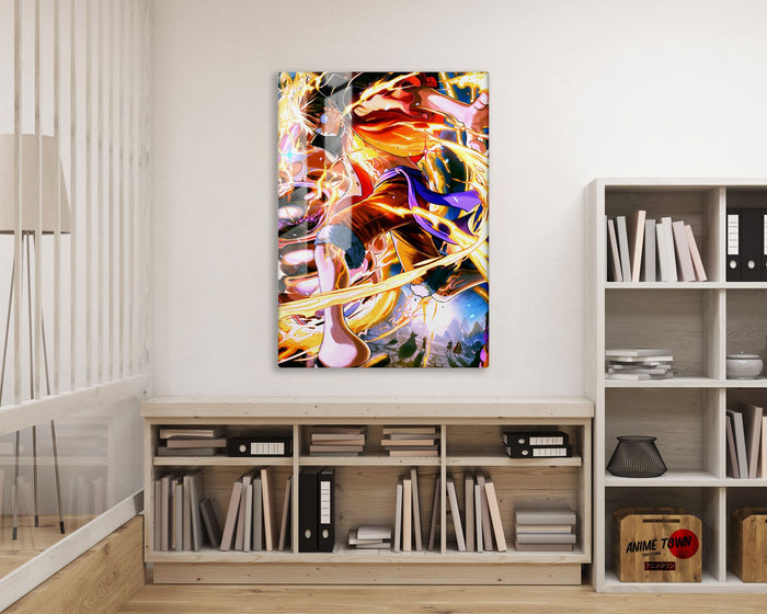 Anime Town Creations Metal Poster One Piece Luffy Red Roc 11" x 17" Home Goods - Anime One Piece Metal Poster