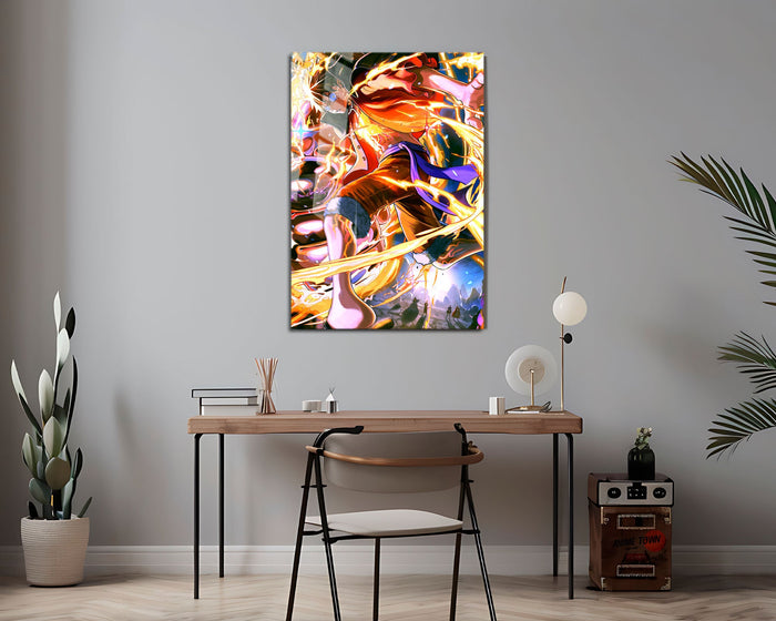 Anime Town Creations Metal Poster One Piece Luffy Red Roc 16" x 24" Home Goods - Anime One Piece Metal Poster