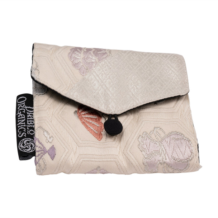Pastel Flower Recycled Kimono Pouch