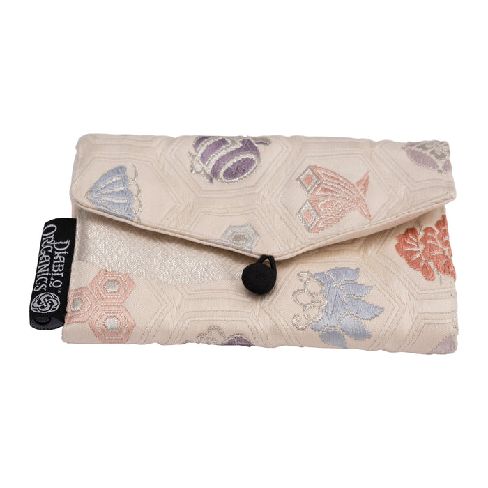 Pastel Flower Recycled Kimono Pouch