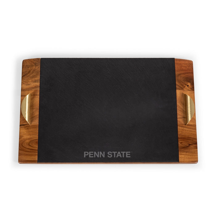 Penn State Nittany Lions Acacia Wood Serving Tray – Slate Board, Satin Brass Handles Licensed - YinzerShop