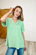 Plain and Sassy V-Neck Tee in Mint Green