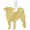 I found this at #moonandlola! - Pug Ornament Mirrored Gold