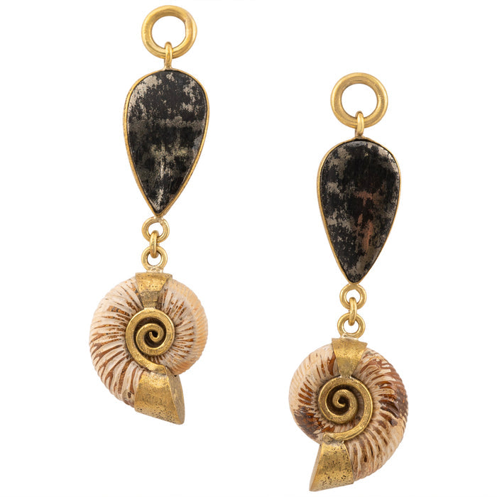 Pyrite Tear (Psilomelane) Madagascar Ammonites