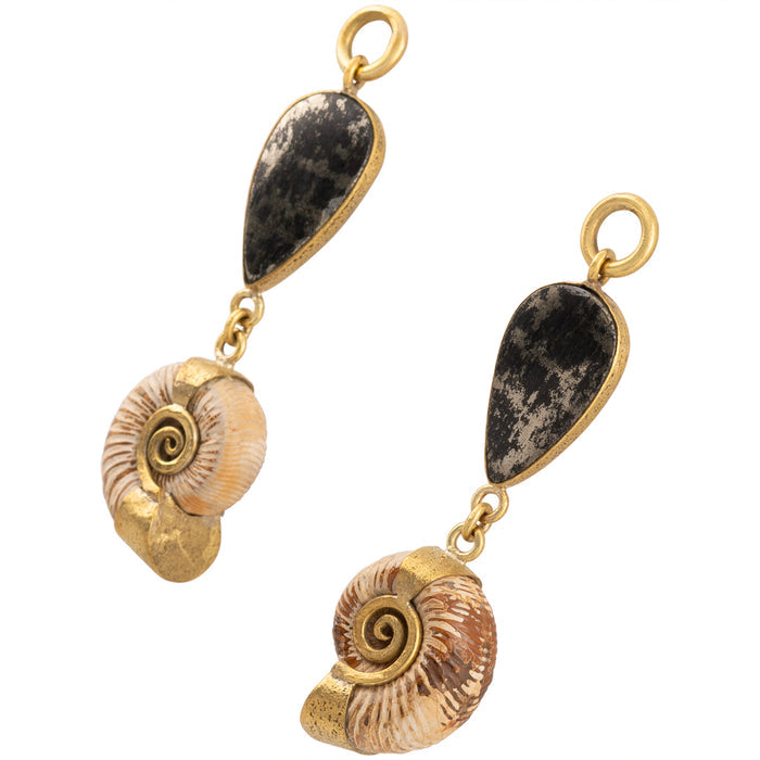 Pyrite Tear (Psilomelane) Madagascar Ammonites