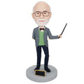 Retirement Male Professor Teacher Holding a Pointer Custom Figure Bobbleheads