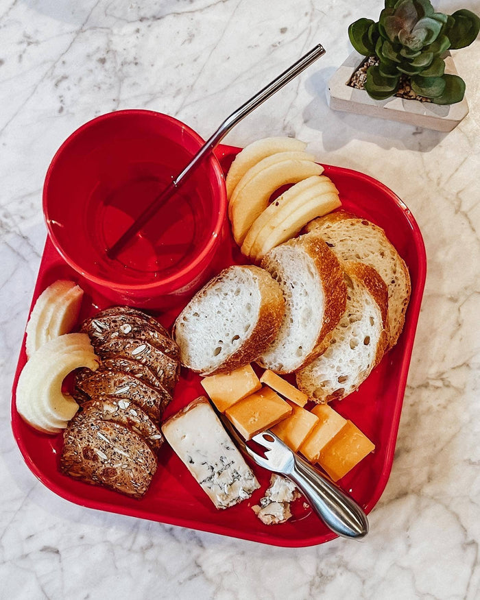 Reusable Party Plates w/ Beverage Holder - Set of 4 - Red - Premium Kitchen Accessories from Fancy Panz - Just $19.95! Shop now at Pat's Monograms
