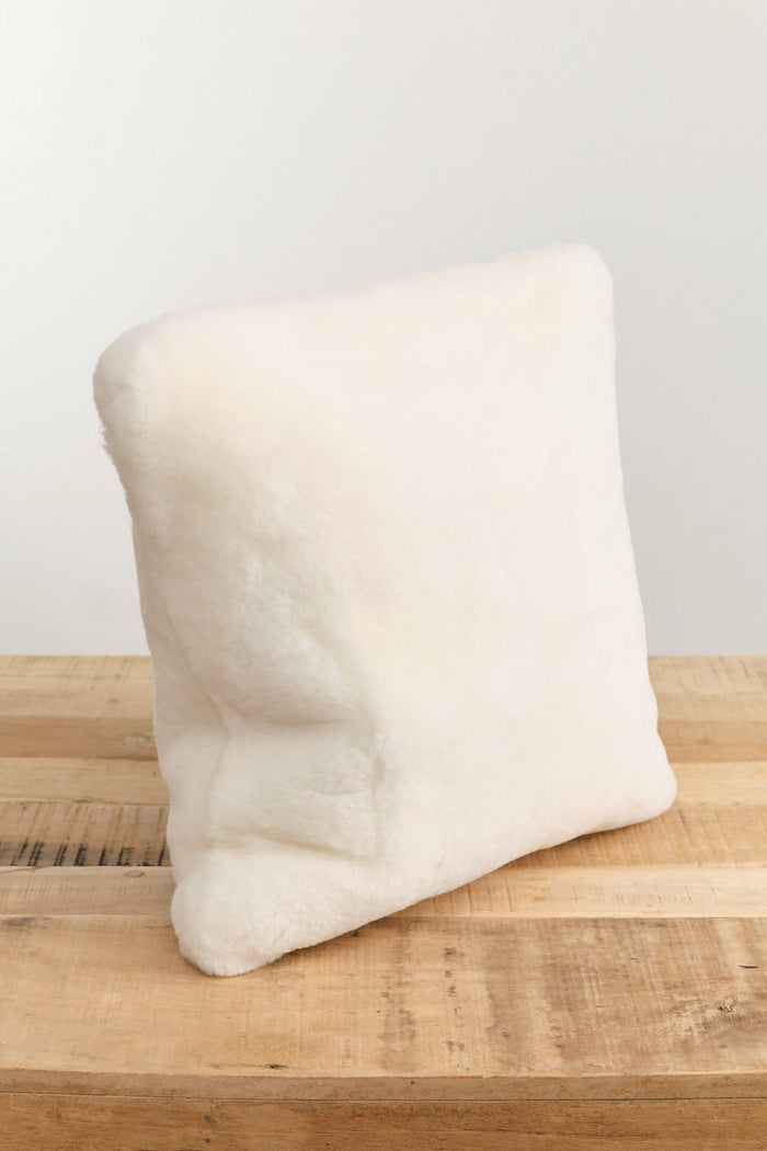 Farmhouse Pottery Home Pillows Sheepskin Pillow Ivory / 17" L X 17" W