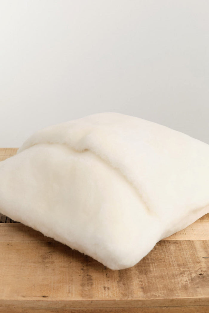 Farmhouse Pottery Home Pillows Sheepskin Pillow Ivory / 17" L X 17" W