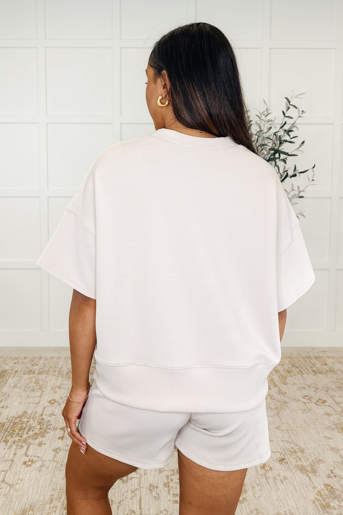 Slow Sunday Ribbed Knit Set in Sand Beige