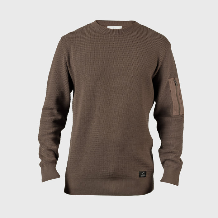 Tactical Sweater, Brown Cotton - Grimfrost