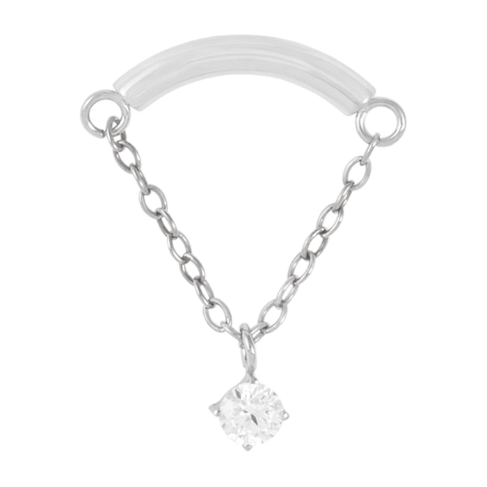 Titanium Floating Gem Threadless End - Clear CZ (18g/16g)
