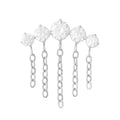 Titanium Four Rounds Straight Chain Threadless End - Clear CZ (18g/16g)