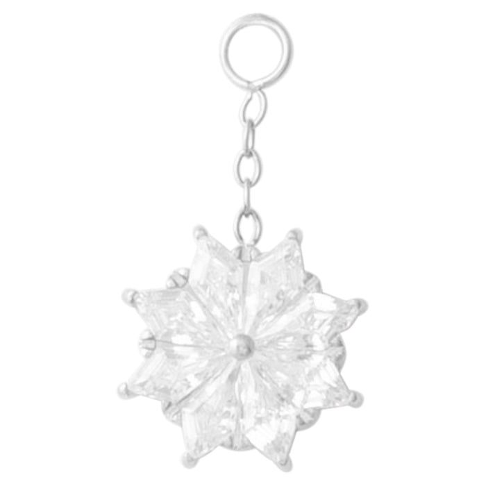 Titanium Kite Crystal Charm - Clear CZ